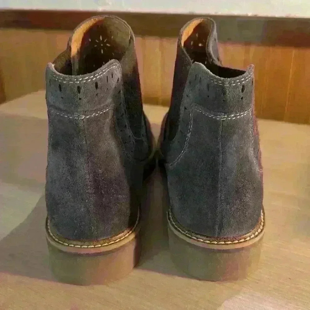 Comfortiva Align Raya Suede Washed Indigo Booties - Picture 2 of 8
